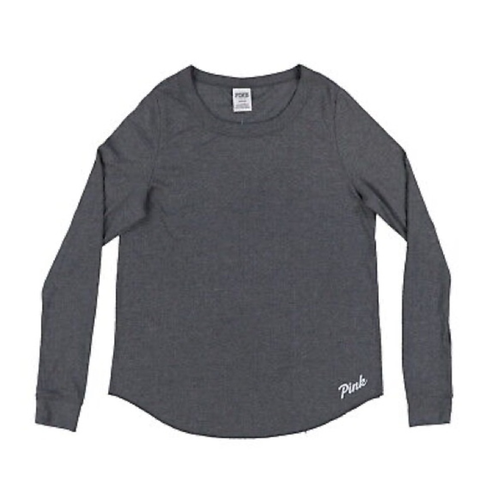 PINK Gray Logo Long Sleeve